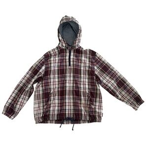 Pendleton Originals Plaid Hooded Anorak Jacket Men's Size L 90s Vintage Cotton